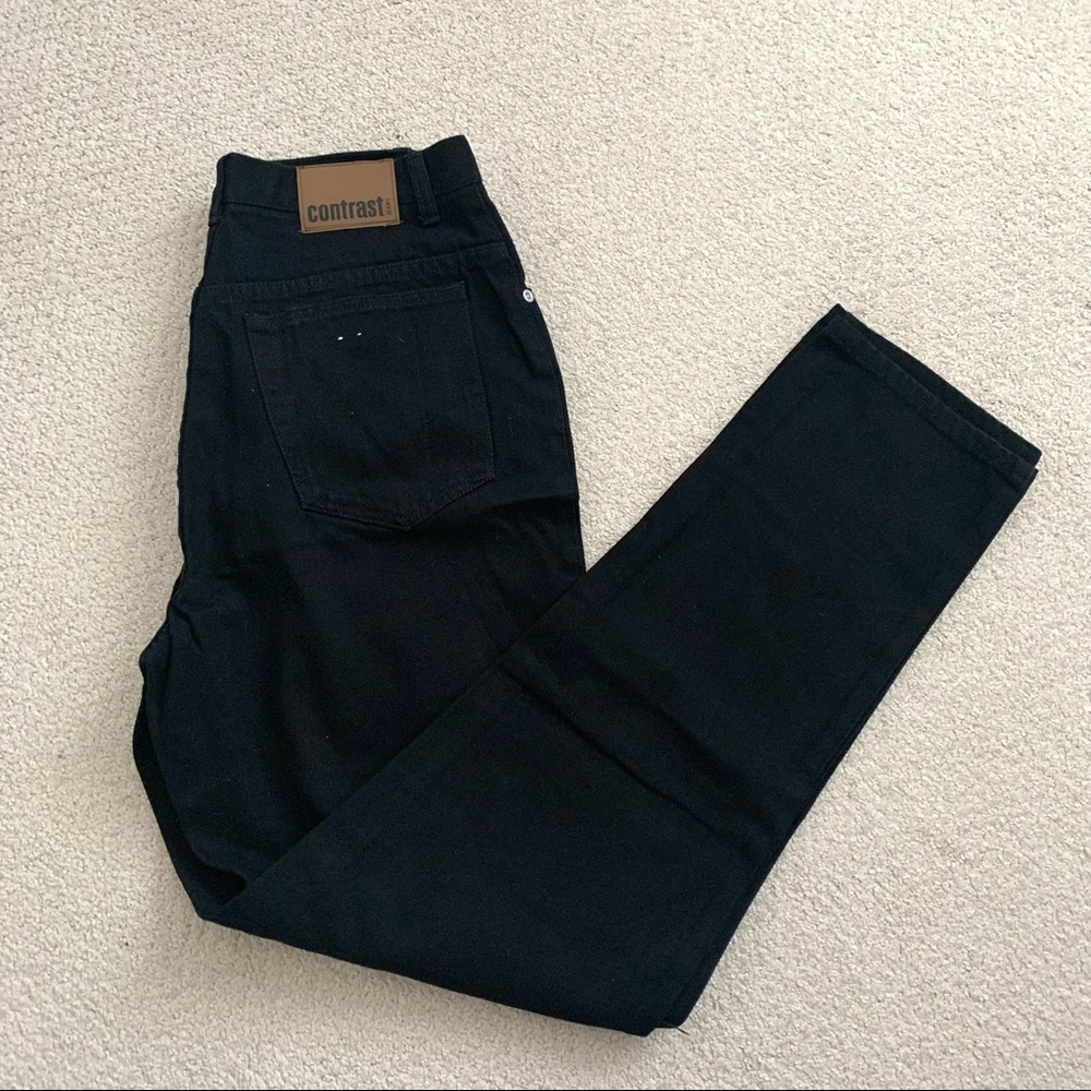 NWOT Black Contrast Jeans Straight Leg
